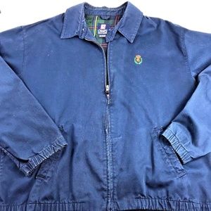 Vintage Chaps Ralph Lauren Navy Plaid Jacket Large